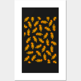 Screamsicle (pattern) (black) Posters and Art